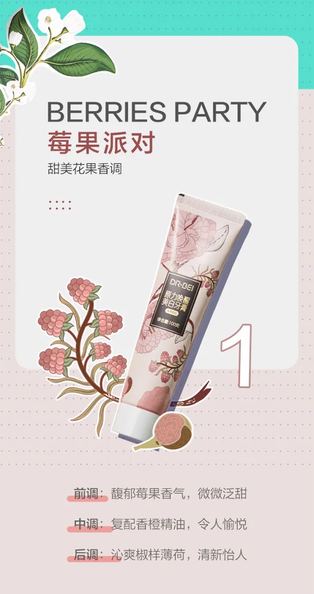 Зубная Паста Xiaomi Dr. Bei Force Whitening Toothpaste Berry (6970763913951) - ITMag