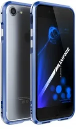 Алюминиевый бампер Luphie Blade Sword для Apple iPhone 7 (4.7") (Синий / Серебряный)