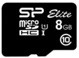 карта памяти Silicon Power 8 GB microSDHC UHS-I Elite + SD adapter SP008GBSTHBU1V10-SP
