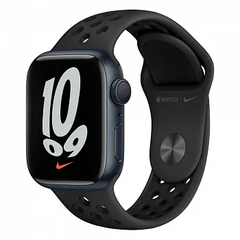 Apple Watch Nike Series 7 GPS 41mm Midnight Aluminum Case w. Anthracite/Black Nike Sport Band (MKN43) - ITMag