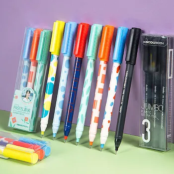 Ручки Xiaomi Kaco Jumbo Large Capacity Colorful Gel Pen Black Ink 3pcs - ITMag