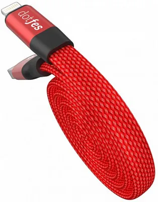 Кабель Dotfes Lightning to USB A09 Self-Rolling Red (DF-A09-UC-RE) - ITMag