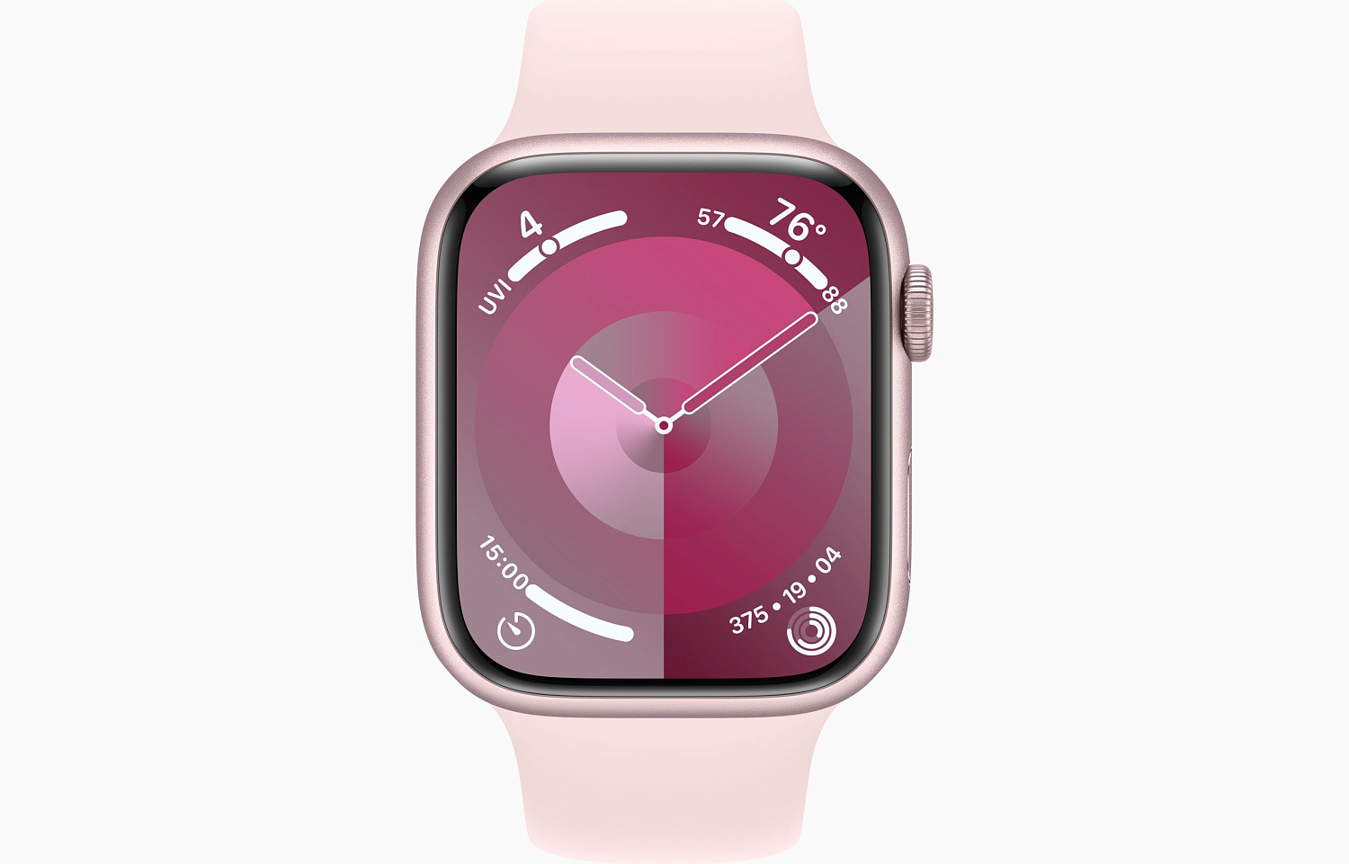 Apple Watch Series 9 GPS 45mm Pink Aluminum Case w. Light Pink Sport Band - M/L (MR9H3) - ITMag