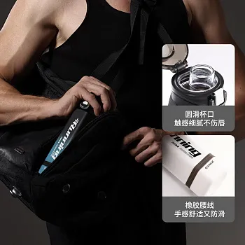 Бутылка для воды Xiaomi Quange Large Capacity Tritan Water Cup 760ml Black/Blue (6972229764909) - ITMag