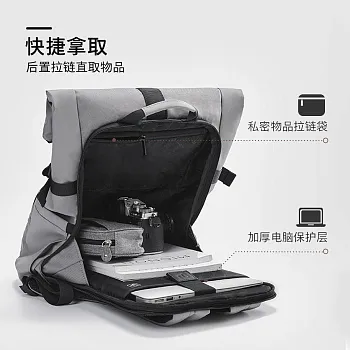 РюкзакXiaomi 90 Points Urban Roll Top Backpack Black 18,6/27,3L (6941413231664) - ITMag