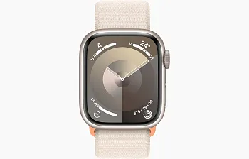 Apple Watch Series 9 GPS 45mm Starlight Aluminum Case w. Starlight Sport Loop (MR983) - ITMag
