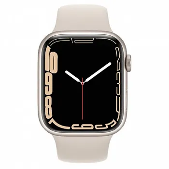 Apple Watch Series 7 GPS 45mm Starlight Aluminum Case With Starlight Sport Band (MKN63) - ITMag