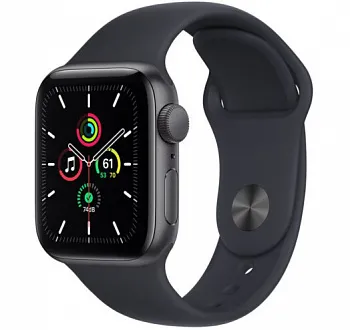 Apple Watch SE GPS 44mm Space Gray Aluminum Case with Midnight Sport Band (MKQ63) - ITMag