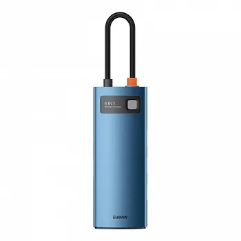 Baseus Metal Gleam Series 6-in-1 Adapter HUB Blue (WKWG000003) - ITMag