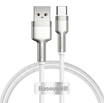 Кабель USB Type-C Baseus Cafule Metal Data Cable USB to Type-C 66W 1m White (CAKF000102) - ITMag